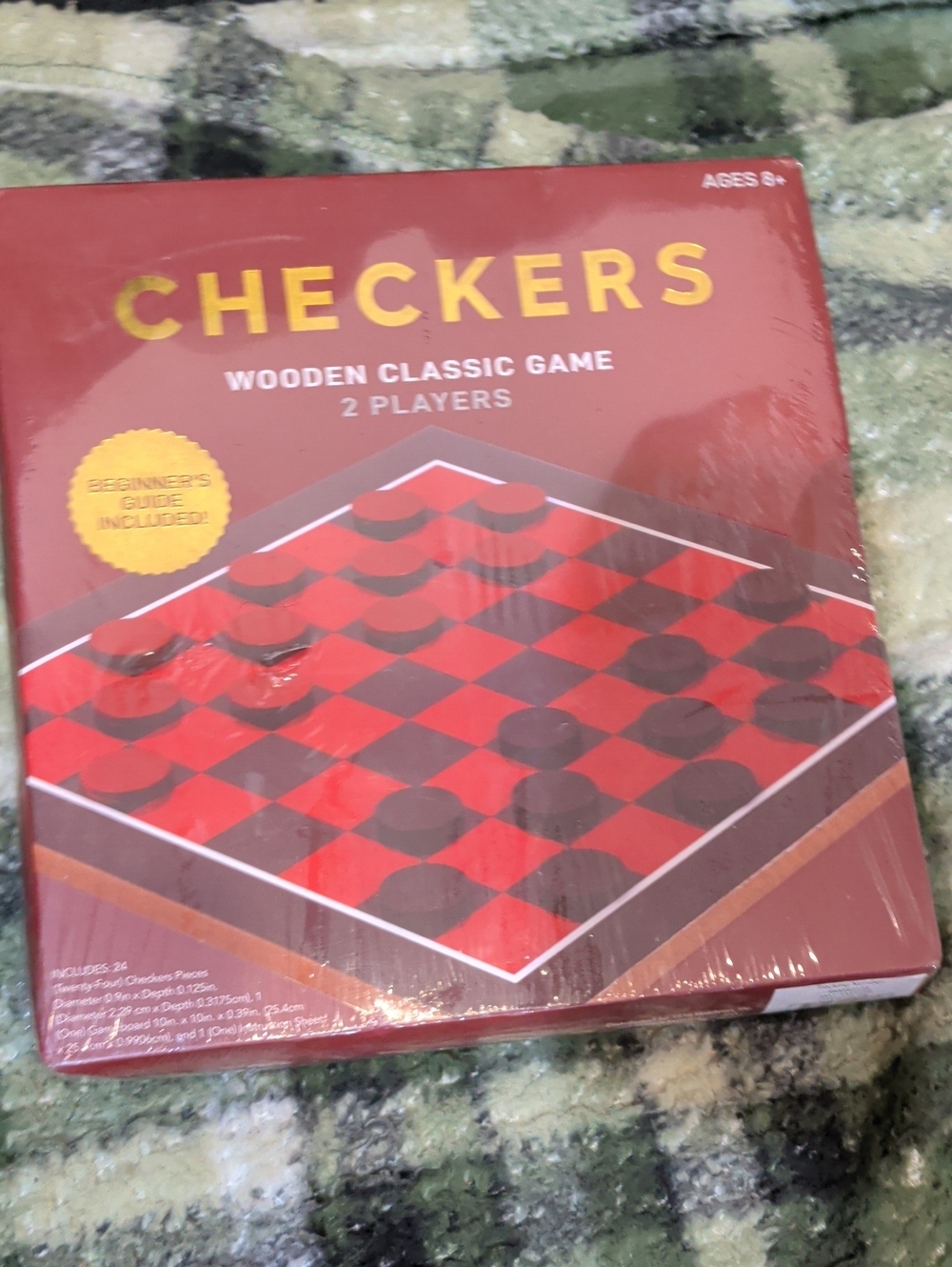 Checkers Wooden Classic Game - Red and Black